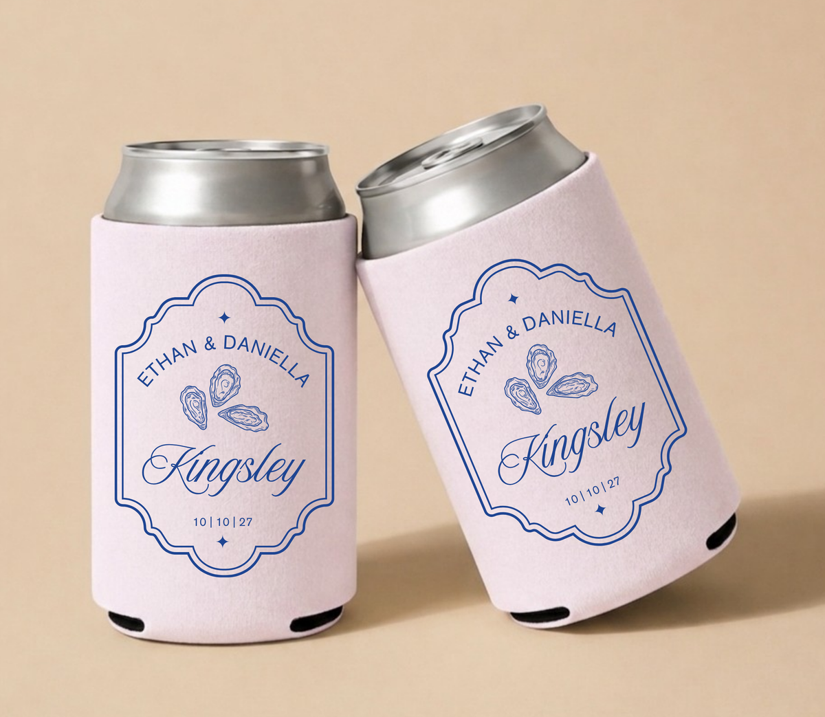 Oyster bar Wedding Can Coolers