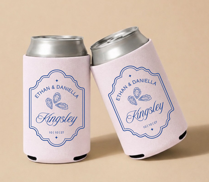 Oyster bar Wedding Can Coolers