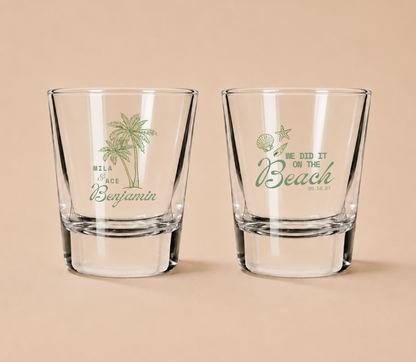 Personalized Beach Wedding Shot Glasses