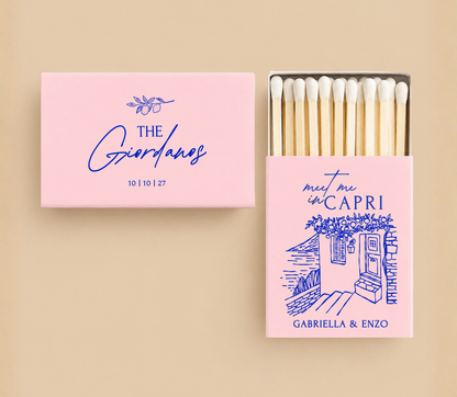 Personalized Capri Wedding Matchboxes