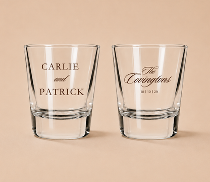 Personalized Classic Wedding Shot Glasses