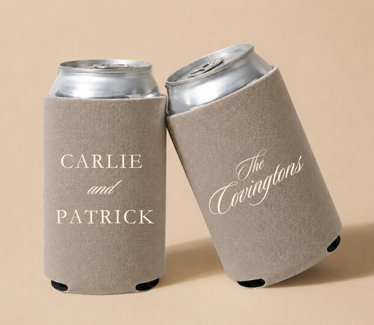 Personalized Couple Minimalist Wedding Can Cooler