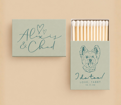 Personalized Dog Wedding Matchboxes