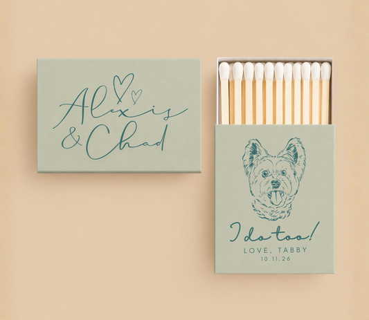 Personalized Dog Wedding Matchboxes