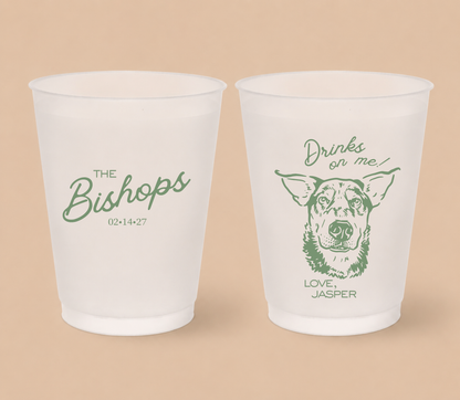 Personalized Drinks On Me Wedding Frosted Cups