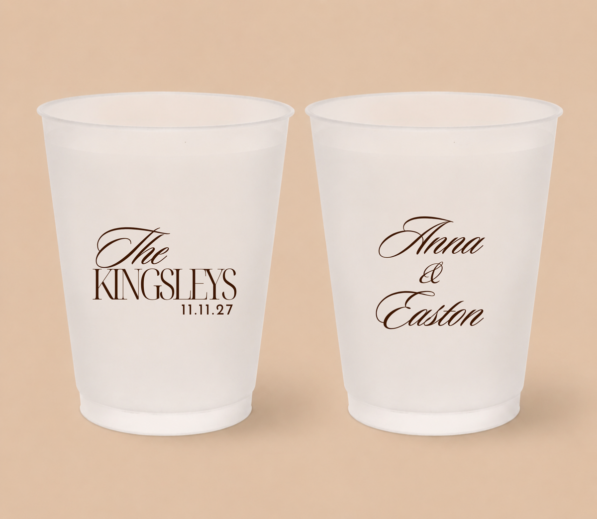 Personalized Elegant Script Wedding Frosted Cups