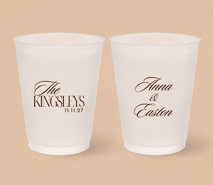 Personalized Elegant Script Wedding Frosted Cups