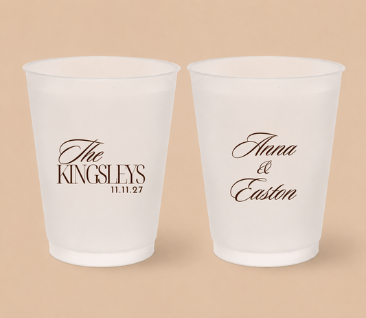 Personalized Elegant Script Wedding Frosted Cups