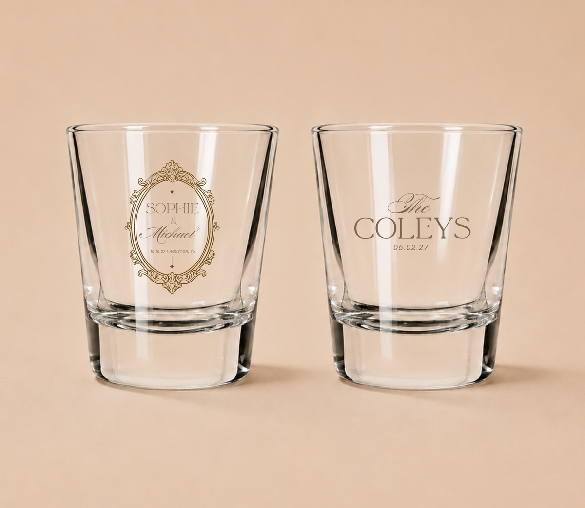 Personalized Elegant Signature Wedding Shot Glasses