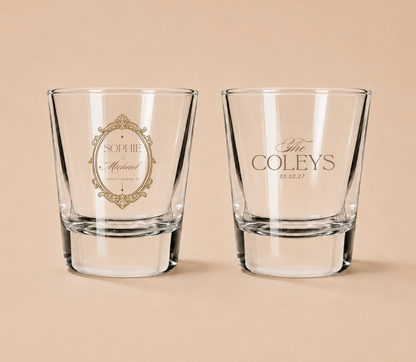 Personalized Elegant Signature Wedding Shot Glasses