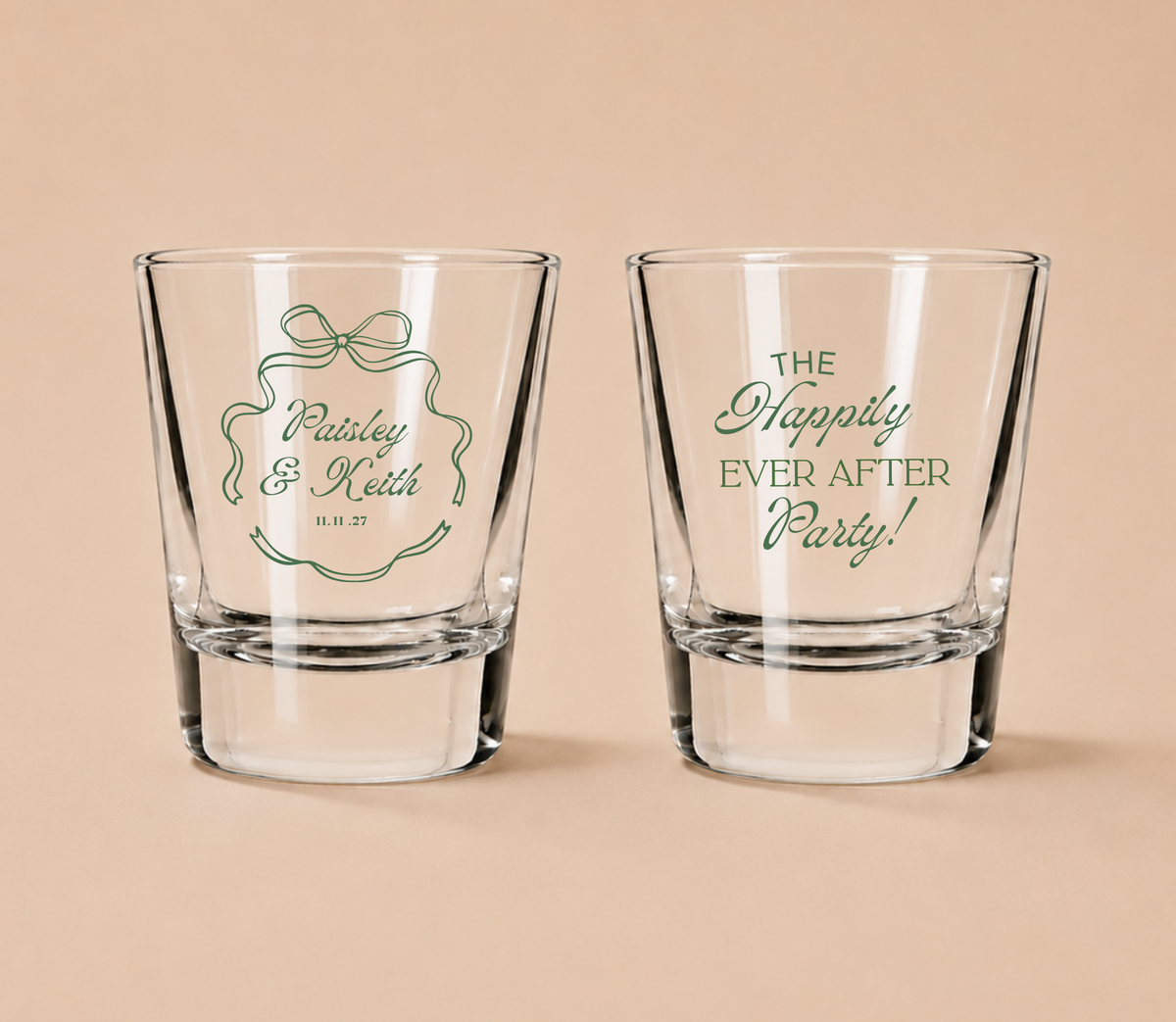 Personalized Elegant Wedding Shot Glasses