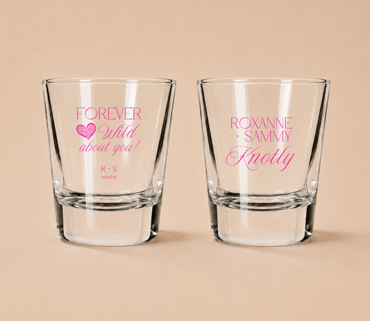 Personalized Forever Romantic Wedding Shot Glasses