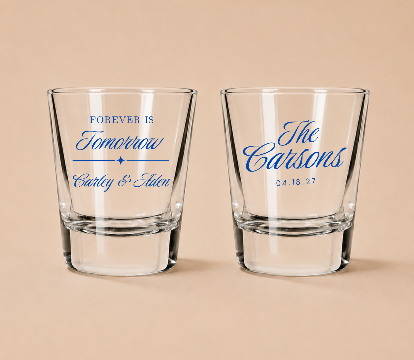 Personalized Forever Wedding Shot Glasses