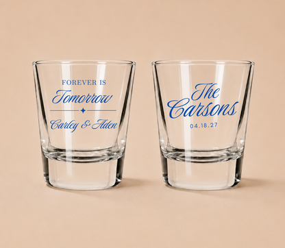 Personalized Forever Wedding Shot Glasses