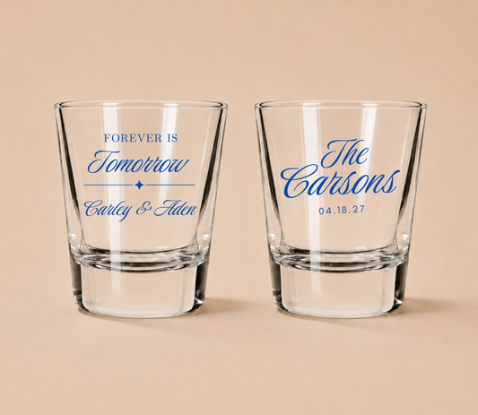 Personalized Forever Wedding Shot Glasses