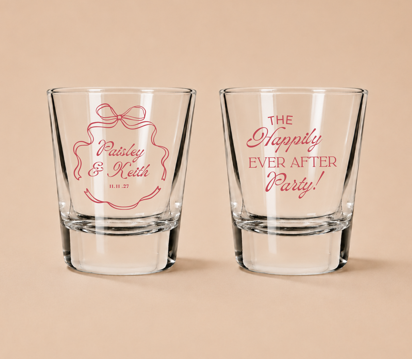 Personalized Happily Ever After Party Shot Glasses