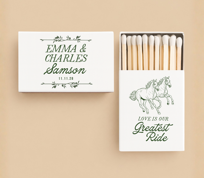 Personalized Horse Wedding Favor Cowboy Matchboxes