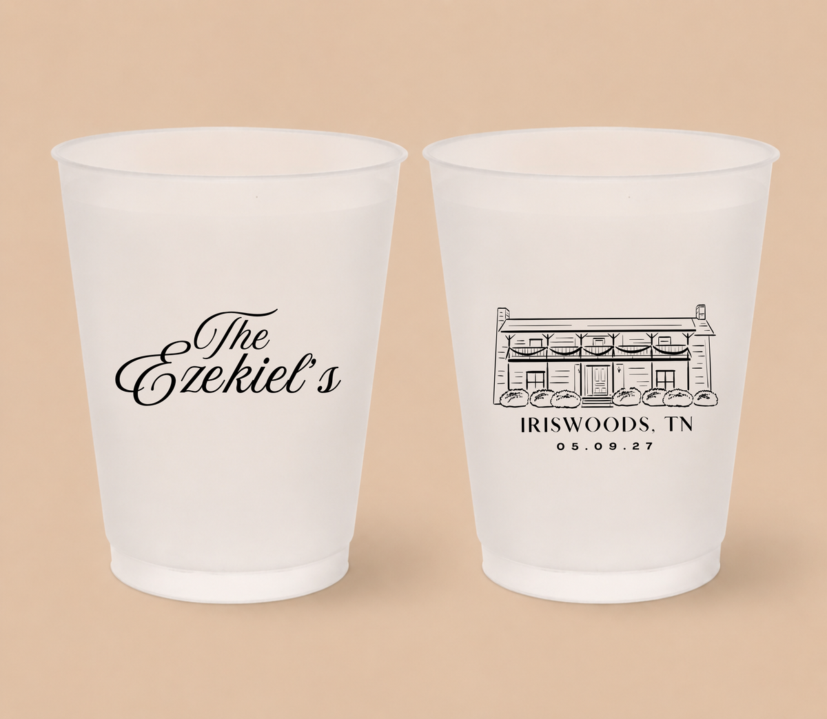 Personalized Iriswoods Tennessee Wedding Frosted Cups