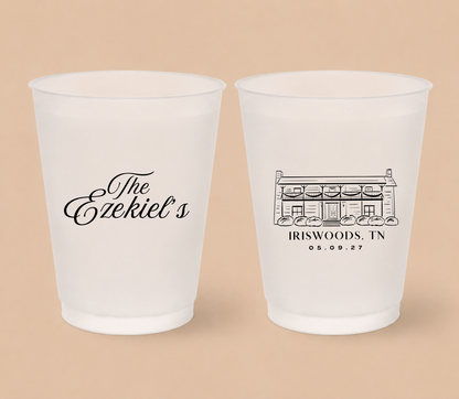 Personalized Iriswoods Tennessee Wedding Frosted Cups