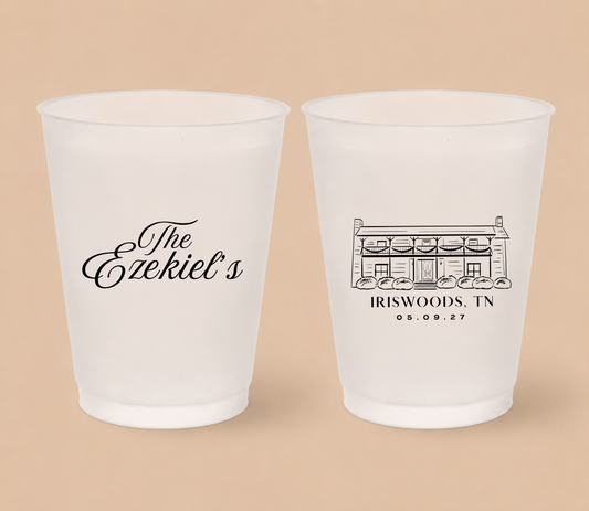 Personalized Iriswoods Tennessee Wedding Frosted Cups