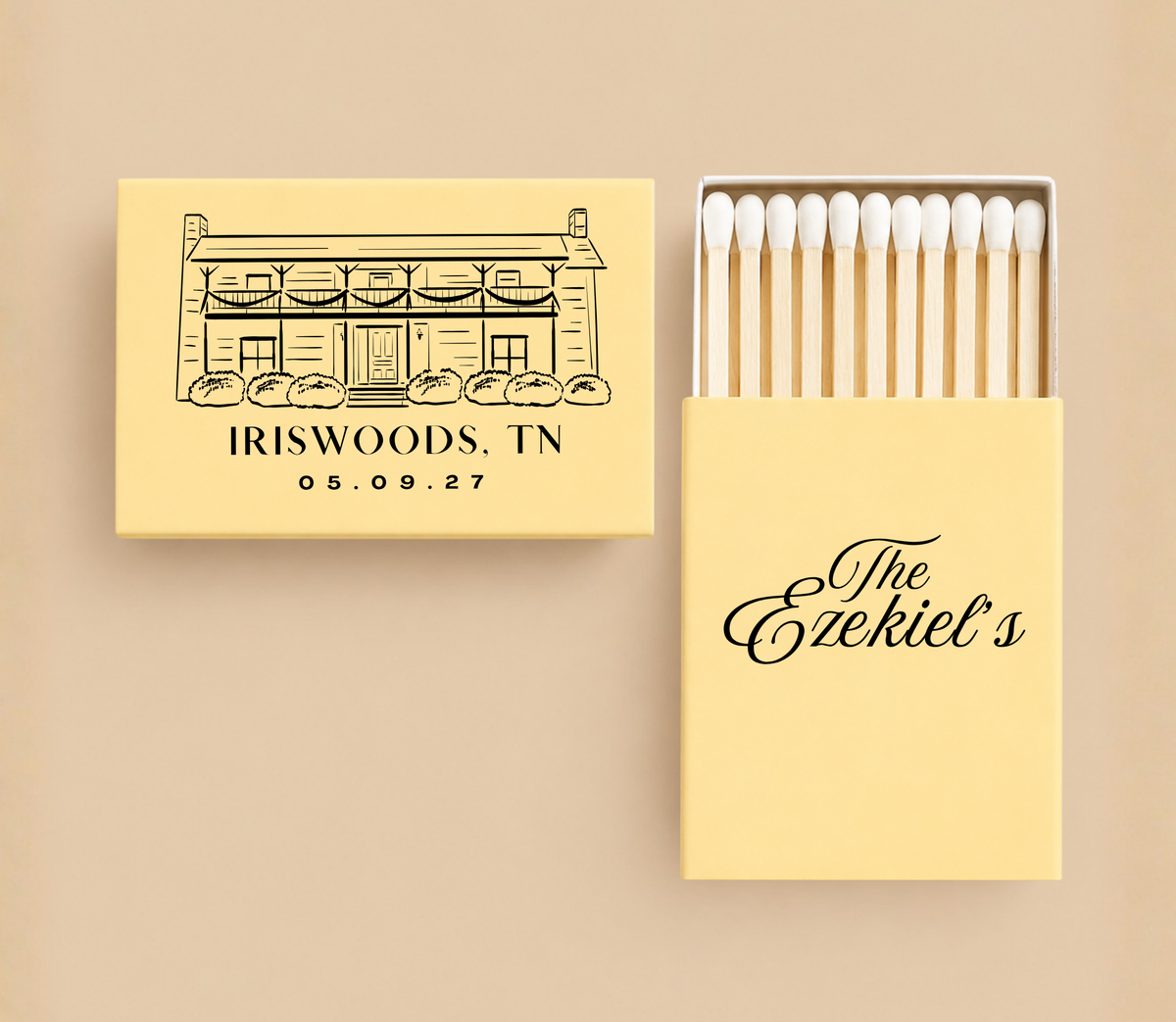 Personalized Iriswoods Wedding Matchboxes