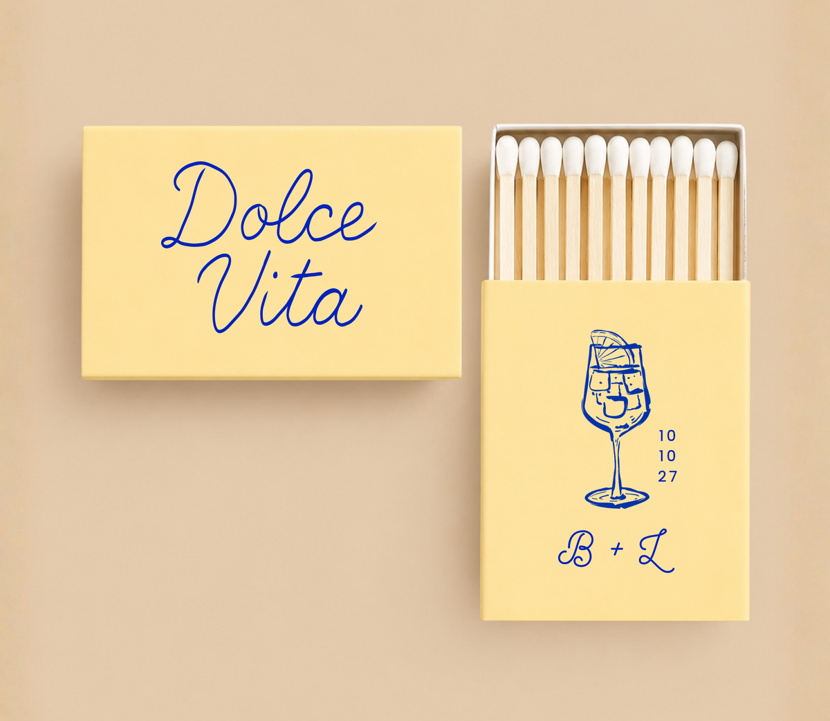 Personalized Italian Wedding Matchboxes
