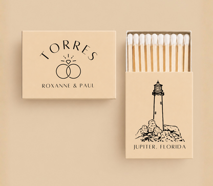 Personalized Jupiter Florida Wedding Matchboxes