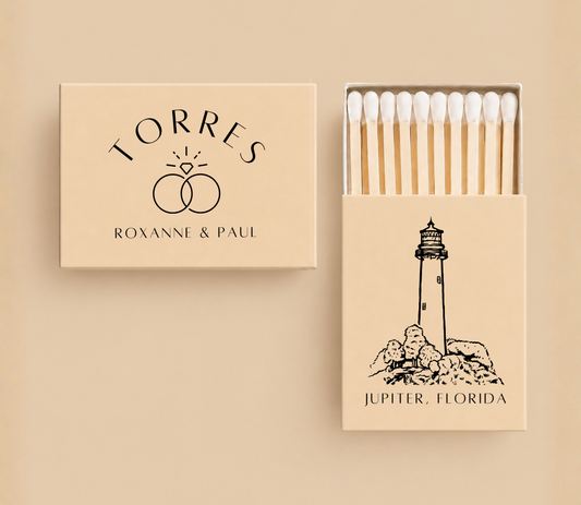 Personalized Jupiter Florida Wedding Matchboxes