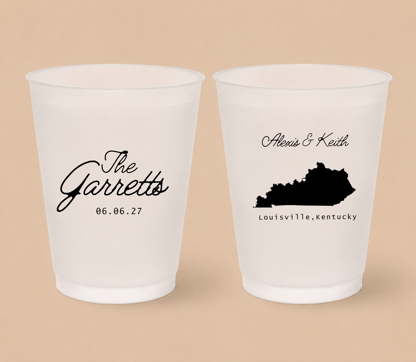 Personalized Kentucky Wedding Frosted Cups