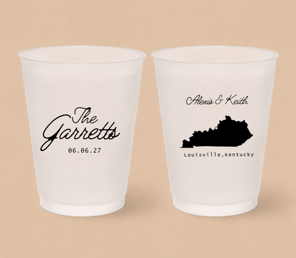 Personalized Kentucky Wedding Frosted Cups