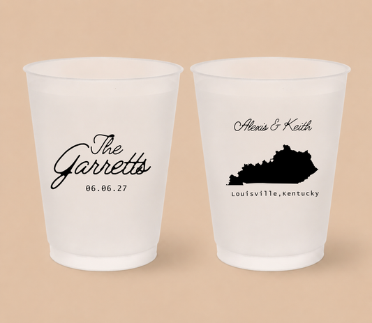 Personalized Kentucky Wedding Frosted Cups