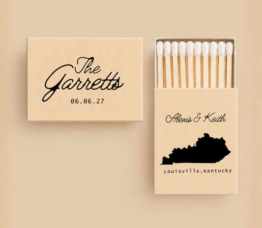 Personalized Kentucky Wedding Matchboxes