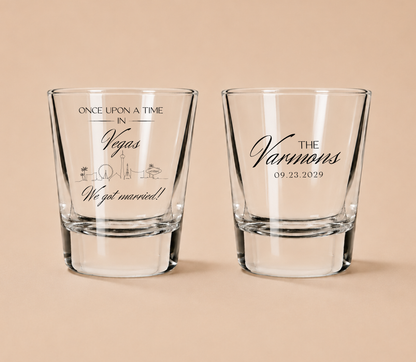 Personalized Las Vegas Wedding Shot Glasses