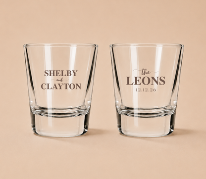 Personalized Leons Wedding Shot Glasses