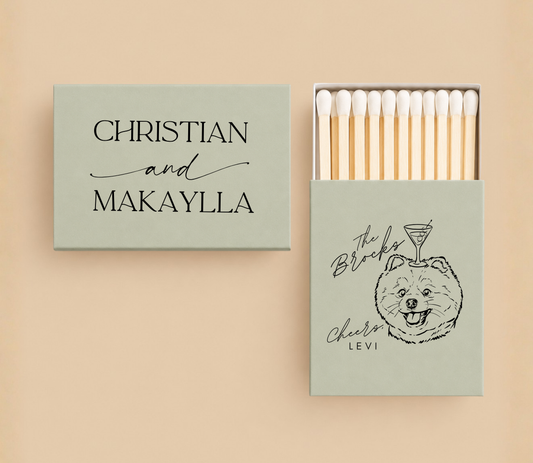 Personalized Luxury Pet Wedding Matchboxes