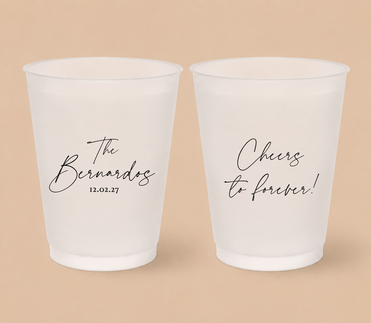 Personalized Minimalist Wedding Frosted Cups