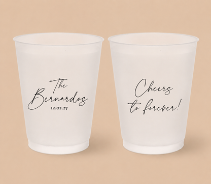 Personalized Minimalist Wedding Frosted Cups