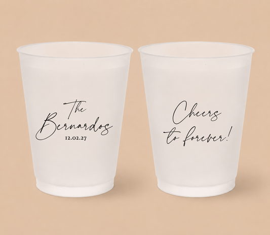 Personalized Minimalist Wedding Frosted Cups