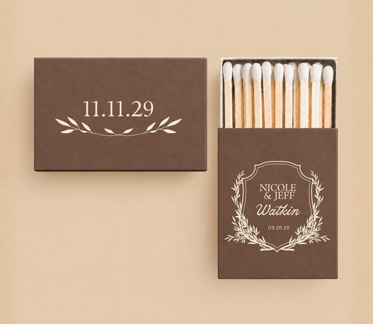 Personalized Monogram Wedding Crest Matchboxes