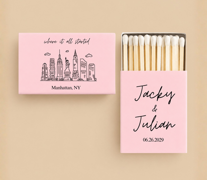 Personalized New York Wedding Matchboxes