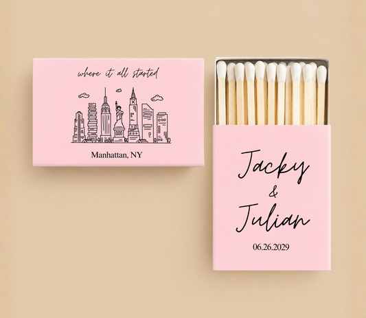 Personalized New York Wedding Matchboxes