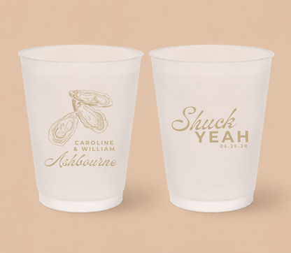 Personalized Oyster Wedding Frosted Cups