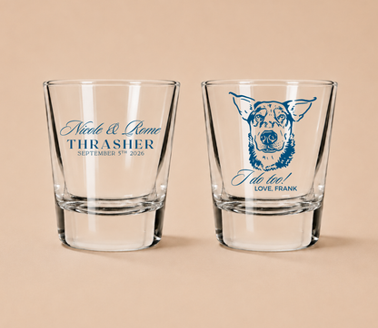 Personalized Pet Inspired Wedding Shot Glasses