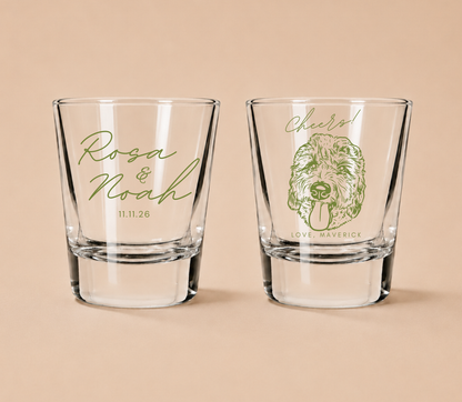 Personalized Pet Portrait Frosted Shot Glasses