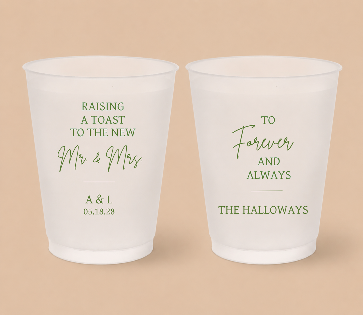 Personalized Raising a Toast Wedding Frosted Cups