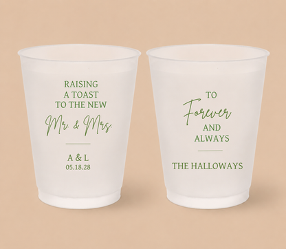 Personalized Raising a Toast Wedding Frosted Cups