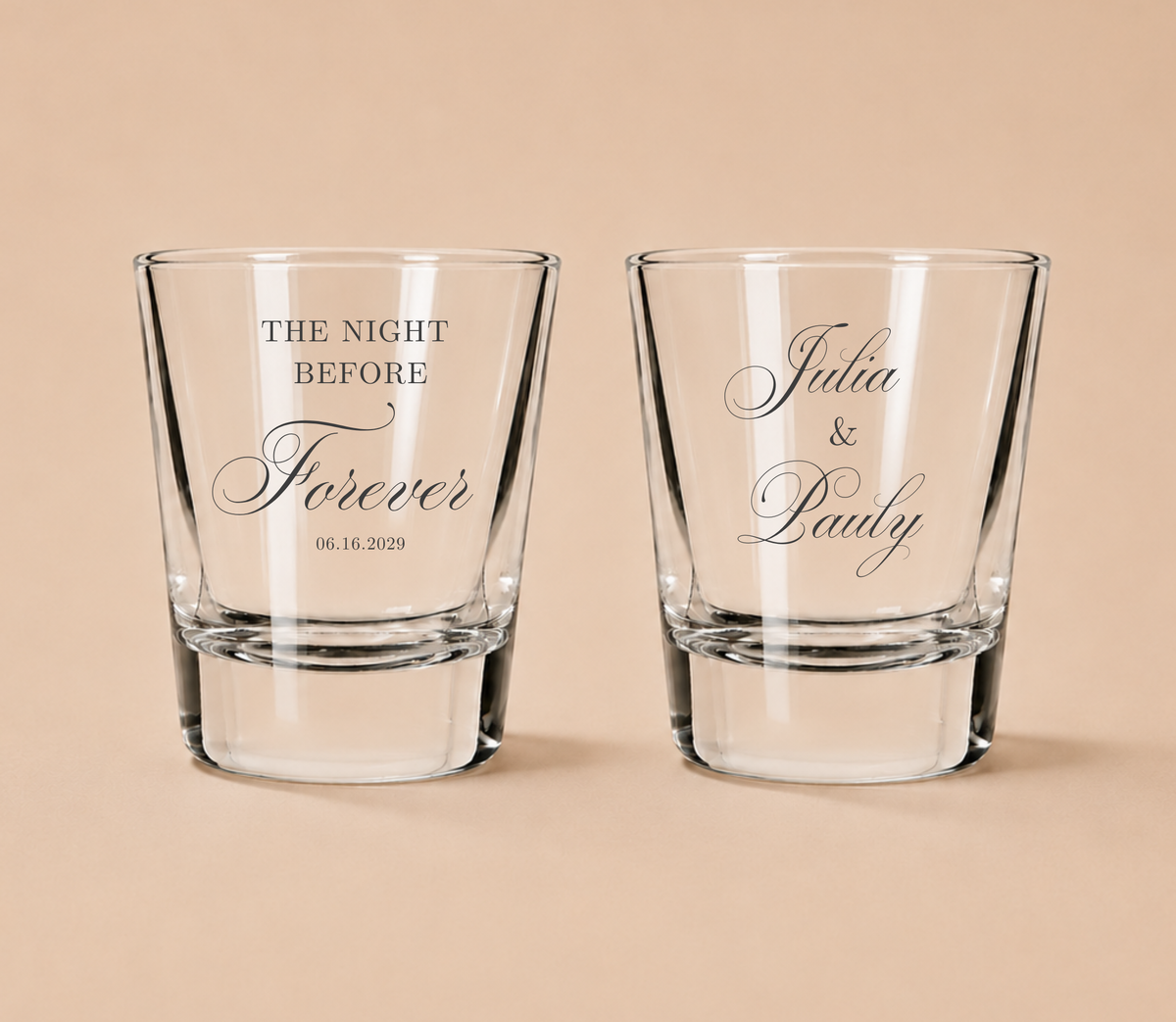 Personalized Rehearsal Dinner Shot Glasses