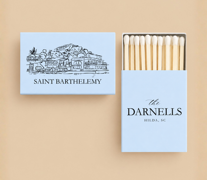 Personalized Saint Barthélemy Wedding Matchboxes