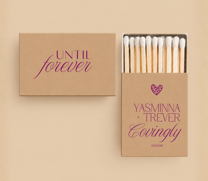 Personalized Tan Until Forever Wedding Matchboxes