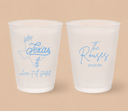 Personalized Texas Wedding Frosted Cups